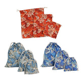 Maxbell 3pcs Cosmetic Tea gift Drawstring Storage bag gold blocking Red 3 pcs - Aladdin Shoppers