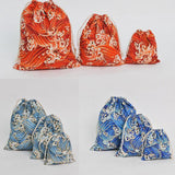 Maxbell 3pcs Cosmetic Tea gift Drawstring Storage bag gold blocking Red 3 pcs - Aladdin Shoppers