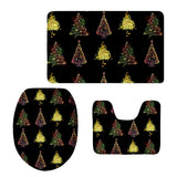 Maxbell 3pcs Toilet Seat Cover + Bath Mat + Pedestal Rug Xmas Home / Party Decor H - Aladdin Shoppers