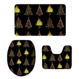 Maxbell 3pcs Toilet Seat Cover + Bath Mat + Pedestal Rug Xmas Home / Party Decor H - Aladdin Shoppers