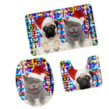 Maxbell 3pcs Toilet Seat Cover + Bath Mat + Pedestal Rug Xmas Home / Party Decor K - Aladdin Shoppers