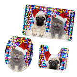 Maxbell 3pcs Toilet Seat Cover + Bath Mat + Pedestal Rug Xmas Home / Party Decor K - Aladdin Shoppers