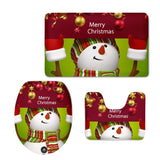 Maxbell 3pcs Toilet Seat Cover + Bath Mat + Pedestal Rug Xmas Home / Party Decor N - Aladdin Shoppers