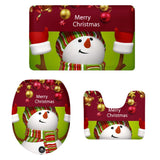 Maxbell 3pcs Toilet Seat Cover + Bath Mat + Pedestal Rug Xmas Home / Party Decor N - Aladdin Shoppers