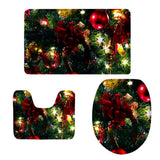 Maxbell 3pcs Toilet Seat Cover Rug Bathmat Bathroom Xmas Home Decor Party Decor 1 - Aladdin Shoppers