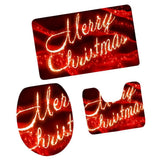 Maxbell 3pcs Toilet Seat Cover Rug Bathmat Bathroom Xmas Home Decor Party Decor 4 - Aladdin Shoppers