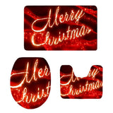 Maxbell 3pcs Toilet Seat Cover Rug Bathmat Bathroom Xmas Home Decor Party Decor 4 - Aladdin Shoppers