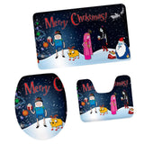 Maxbell 3pcs Toilet Seat Cover Rug Bathmat Bathroom Xmas Home Decor Party Decor 7 - Aladdin Shoppers