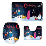 Maxbell 3pcs Toilet Seat Cover Rug Bathmat Bathroom Xmas Home Decor Party Decor 7 - Aladdin Shoppers