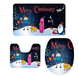 Maxbell 3pcs Toilet Seat Cover Rug Bathmat Bathroom Xmas Home Decor Party Decor 7 - Aladdin Shoppers