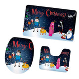 Maxbell 3pcs Toilet Seat Cover Rug Bathmat Bathroom Xmas Home Decor Party Decor 7 - Aladdin Shoppers
