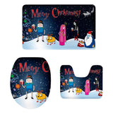 Maxbell 3pcs Toilet Seat Cover Rug Bathmat Bathroom Xmas Home Decor Party Decor 7 - Aladdin Shoppers