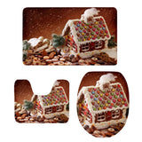 Maxbell 3pcs/set Christmas Series Non-Slip Flannel Bathroom Mat Rug Set B - Aladdin Shoppers