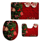 Maxbell 3pcs/set Christmas Series Non-Slip Flannel Bathroom Mat Rug Set I - Aladdin Shoppers