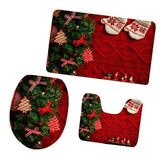 Maxbell 3pcs/set Christmas Series Non-Slip Flannel Bathroom Mat Rug Set I - Aladdin Shoppers