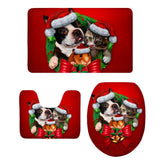 Maxbell 3pcs/set Christmas Theme Non-Slip Flannel Bathroom Mat Rug Set 10 - Aladdin Shoppers