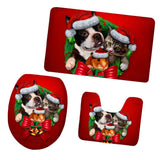 Maxbell 3pcs/set Christmas Theme Non-Slip Flannel Bathroom Mat Rug Set 10 - Aladdin Shoppers