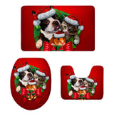 Maxbell 3pcs/set Christmas Theme Non-Slip Flannel Bathroom Mat Rug Set 10 - Aladdin Shoppers