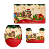 Maxbell 3pcs/set Christmas Theme Non-Slip Flannel Bathroom Mat Rug Set 11 - Aladdin Shoppers