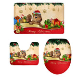 Maxbell 3pcs/set Christmas Theme Non-Slip Flannel Bathroom Mat Rug Set 11 - Aladdin Shoppers