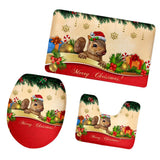 Maxbell 3pcs/set Christmas Theme Non-Slip Flannel Bathroom Mat Rug Set 11 - Aladdin Shoppers