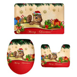 Maxbell 3pcs/set Christmas Theme Non-Slip Flannel Bathroom Mat Rug Set 11 - Aladdin Shoppers