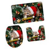 Maxbell 3pcs/set Christmas Theme Non-Slip Flannel Bathroom Mat Rug Set 12 - Aladdin Shoppers