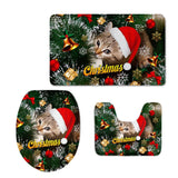 Maxbell 3pcs/set Christmas Theme Non-Slip Flannel Bathroom Mat Rug Set 12 - Aladdin Shoppers