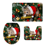 Maxbell 3pcs/set Christmas Theme Non-Slip Flannel Bathroom Mat Rug Set 12 - Aladdin Shoppers