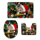 Maxbell 3pcs/set Christmas Theme Non-Slip Flannel Bathroom Mat Rug Set 12 - Aladdin Shoppers