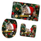 Maxbell 3pcs/set Christmas Theme Non-Slip Flannel Bathroom Mat Rug Set 12 - Aladdin Shoppers