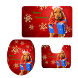 Maxbell 3pcs/set Christmas Theme Non-Slip Flannel Bathroom Mat Rug Set 14 - Aladdin Shoppers