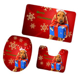 Maxbell 3pcs/set Christmas Theme Non-Slip Flannel Bathroom Mat Rug Set 14 - Aladdin Shoppers