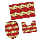 Maxbell 3pcs/set Christmas Theme Non-Slip Flannel Bathroom Mat Rug Set 15 - Aladdin Shoppers