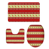 Maxbell 3pcs/set Christmas Theme Non-Slip Flannel Bathroom Mat Rug Set 15 - Aladdin Shoppers