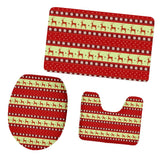 Maxbell 3pcs/set Christmas Theme Non-Slip Flannel Bathroom Mat Rug Set 15 - Aladdin Shoppers