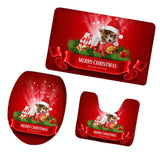 Maxbell 3pcs/set Christmas Theme Non-Slip Flannel Bathroom Mat Rug Set 5 - Aladdin Shoppers