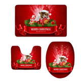 Maxbell 3pcs/set Christmas Theme Non-Slip Flannel Bathroom Mat Rug Set 5 - Aladdin Shoppers