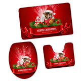 Maxbell 3pcs/set Christmas Theme Non-Slip Flannel Bathroom Mat Rug Set 5 - Aladdin Shoppers