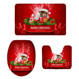 Maxbell 3pcs/set Christmas Theme Non-Slip Flannel Bathroom Mat Rug Set 5 - Aladdin Shoppers