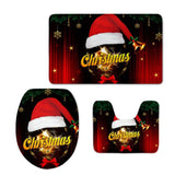 Maxbell 3pcs/set Christmas Theme Non-Slip Flannel Bathroom Mat Rug Set 6 - Aladdin Shoppers