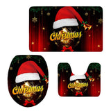 Maxbell 3pcs/set Christmas Theme Non-Slip Flannel Bathroom Mat Rug Set 6 - Aladdin Shoppers