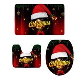 Maxbell 3pcs/set Christmas Theme Non-Slip Flannel Bathroom Mat Rug Set 6 - Aladdin Shoppers