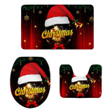 Maxbell 3pcs/set Christmas Theme Non-Slip Flannel Bathroom Mat Rug Set 6 - Aladdin Shoppers