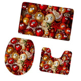 Maxbell 3pcs/set Christmas Theme Non-Slip Flannel Bathroom Mat Rug Set 7