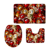 Maxbell 3pcs/set Christmas Theme Non-Slip Flannel Bathroom Mat Rug Set 7 - Aladdin Shoppers