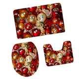 Maxbell 3pcs/set Christmas Theme Non-Slip Flannel Bathroom Mat Rug Set 7 - Aladdin Shoppers