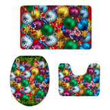 Maxbell 3pcs/set Christmas Theme Non-Slip Flannel Bathroom Mat Rug Set 8 - Aladdin Shoppers