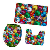 Maxbell 3pcs/set Christmas Theme Non-Slip Flannel Bathroom Mat Rug Set 8 - Aladdin Shoppers