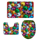 Maxbell 3pcs/set Christmas Theme Non-Slip Flannel Bathroom Mat Rug Set 8 - Aladdin Shoppers